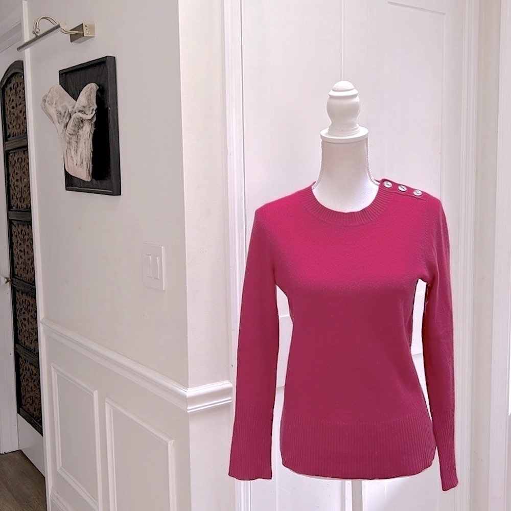 Fenn Wright Manson Womens Pink Cashmere‎ Crew Neck Sweater Medium Quiet Luxury